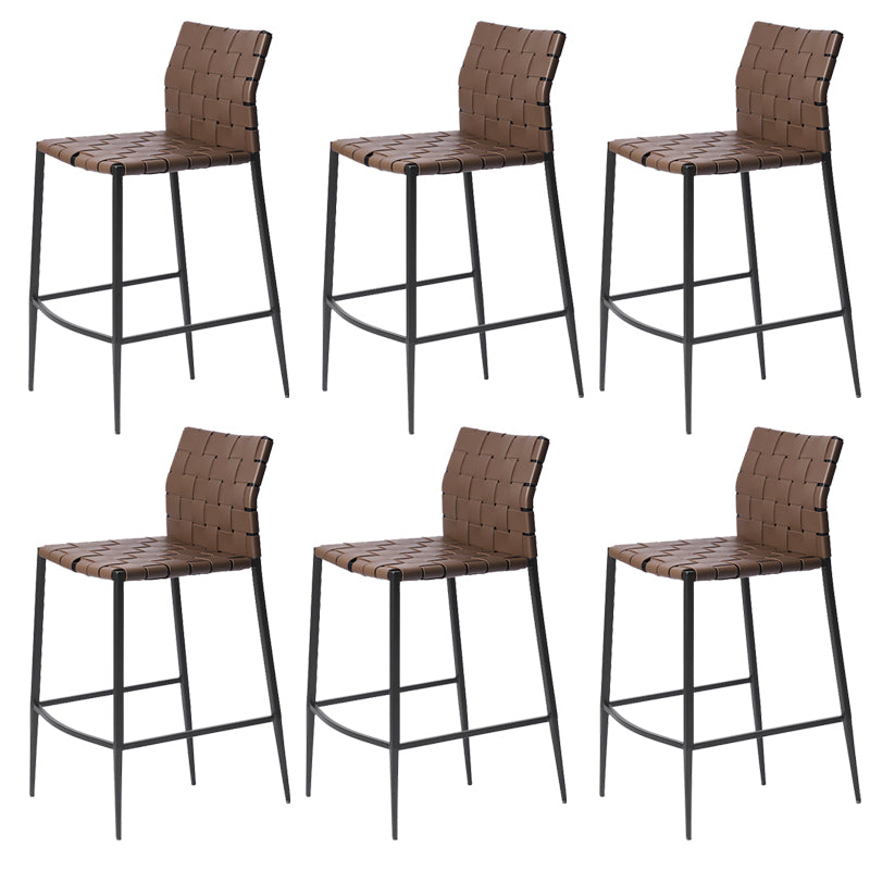 Modern Leather Bar Stool Backrest 4 Legs Counter Stool for Bristol