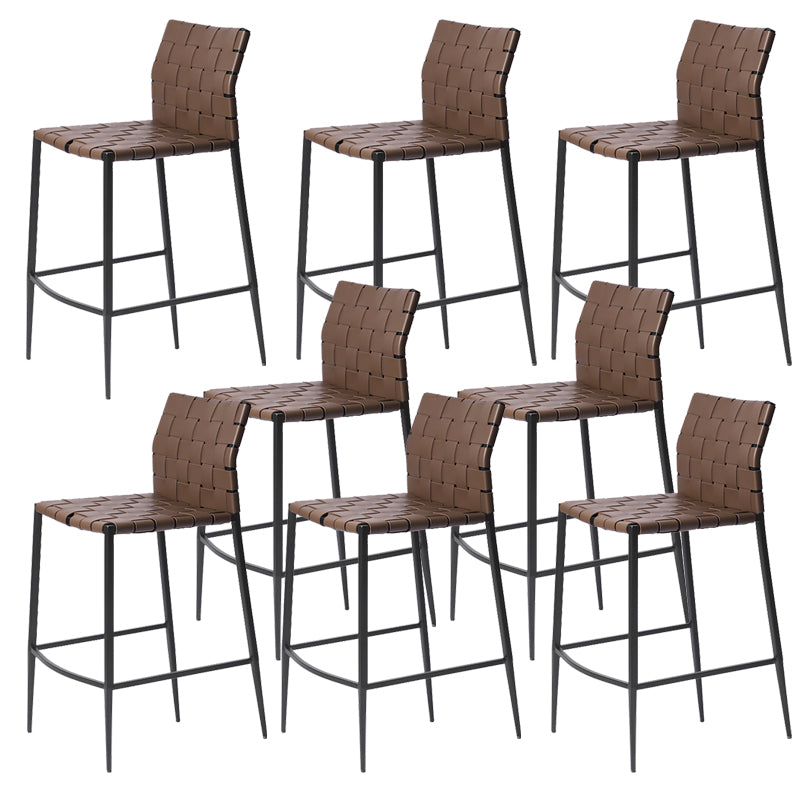 Modern Leather Bar Stool Backrest 4 Legs Counter Stool for Bristol