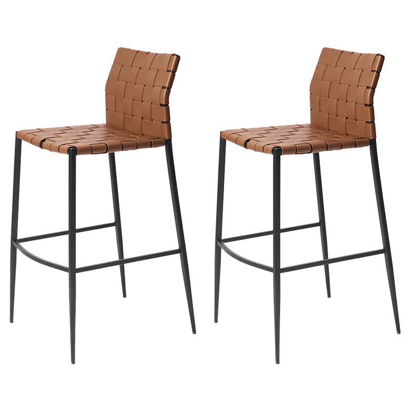 Modern Leather Bar Stool Backrest 4 Legs Counter Stool for Bristol