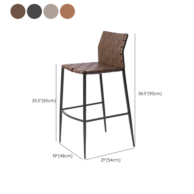 Modern Leather Bar Stool Backrest 4 Legs Counter Stool for Bristol