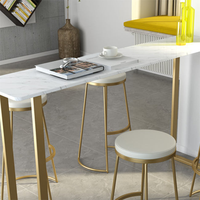 Faux Marble Table and Stool Set 1/2/3/4/5 Pieces Pub Dining Set