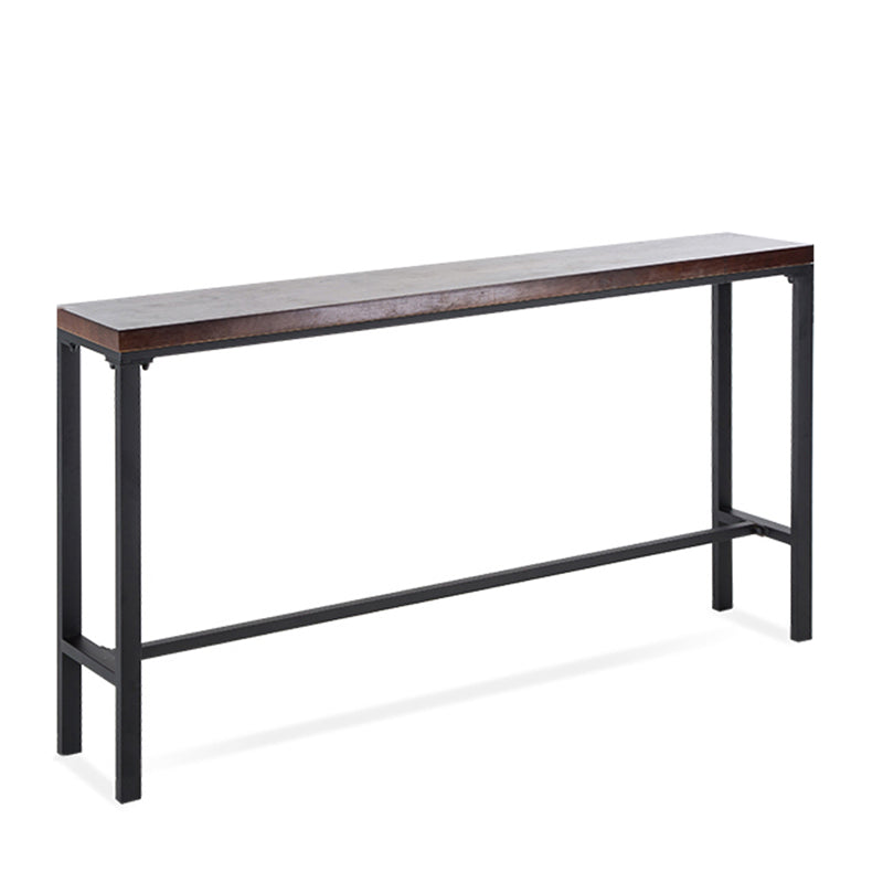 Industrial Style Bar Set 1/5 Pieces Solid Wood Rectangle Pub Dining Set for Indoor