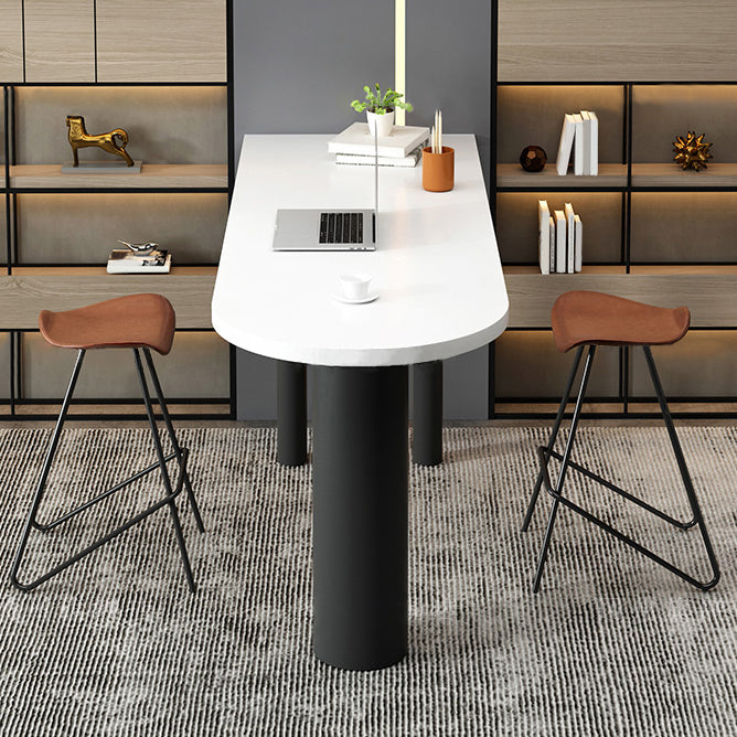 Modern Wood 1/2/3/4 Pieces Bar Table Set Rectangle Bar Table with Metal Legs for Kitchen