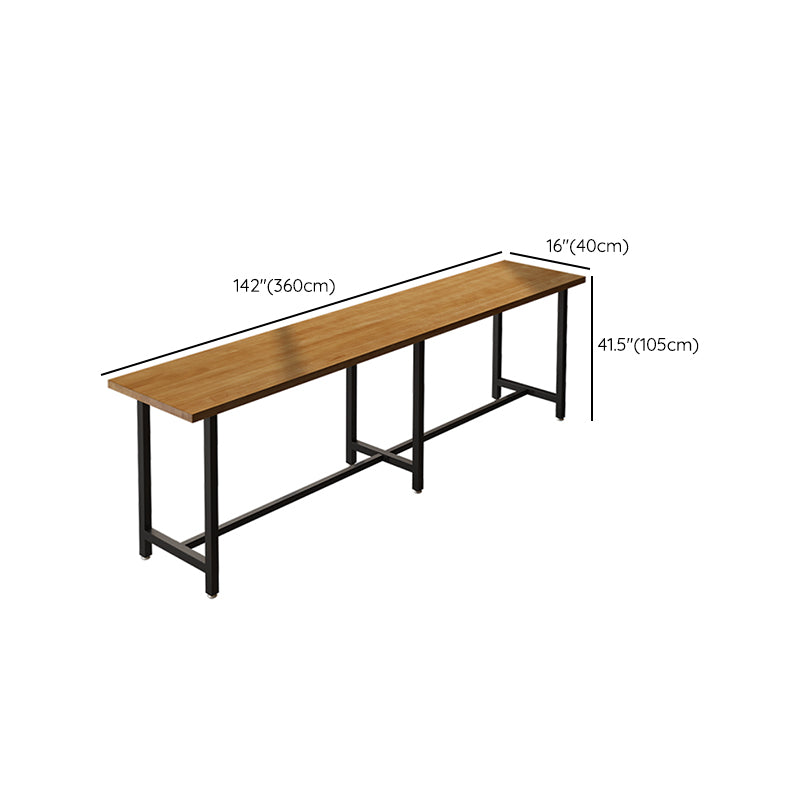 Modern 1/11 Pieces Bar Table Set Rectangle Wood Counter Table with High Stools
