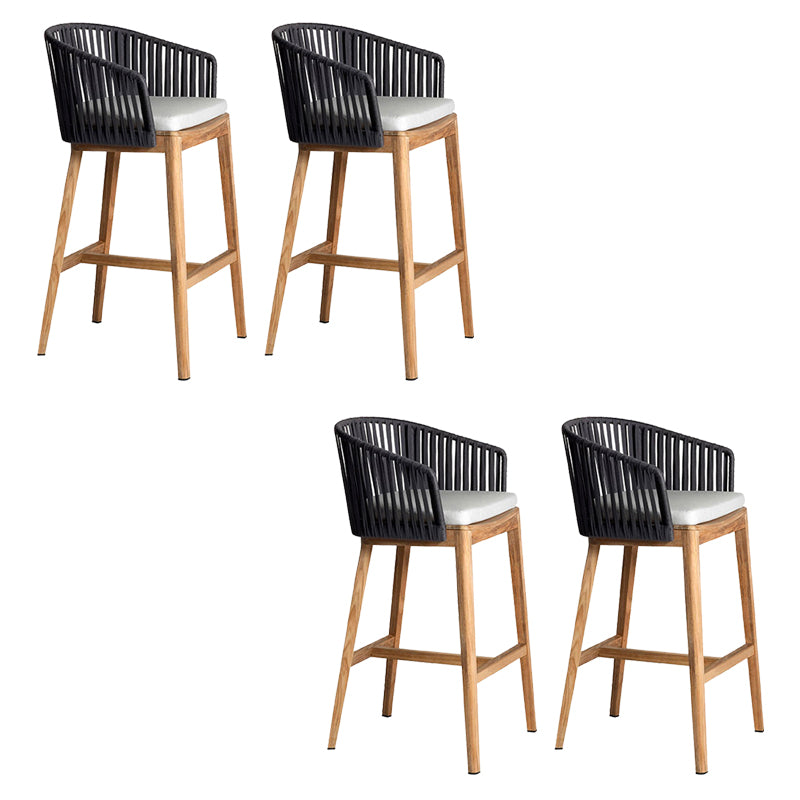 Contemporary Low Back Dining Stool Bucket Bar Stool with Footrest