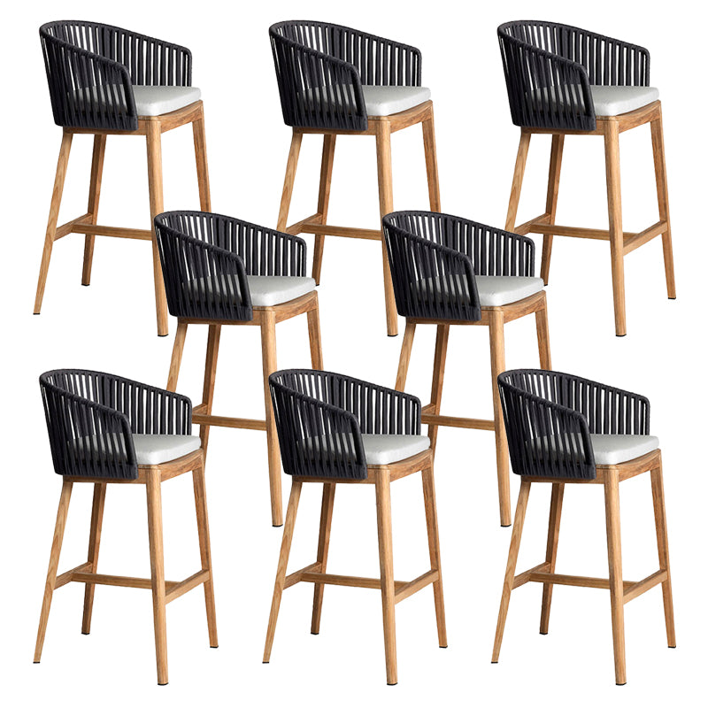 Contemporary Low Back Dining Stool Bucket Bar Stool with Footrest