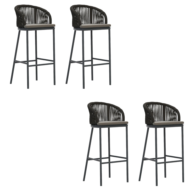 Contemporary Low Back Dining Stool Bucket Bar Stool with Footrest