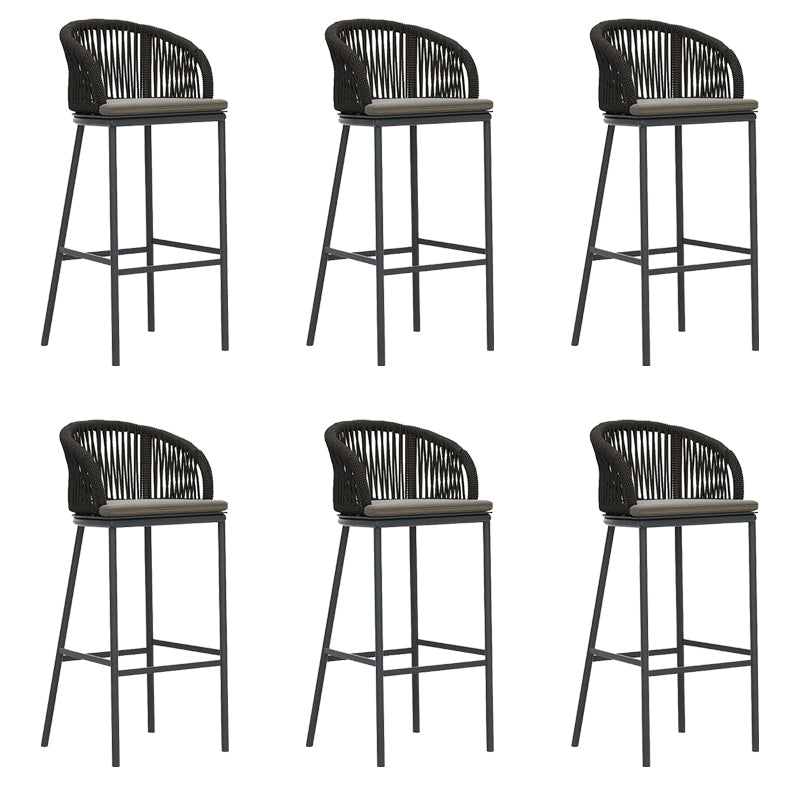 Contemporary Low Back Dining Stool Bucket Bar Stool with Footrest