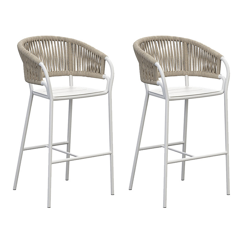 Contemporary Low Back Dining Stool Bucket Bar Stool with Footrest