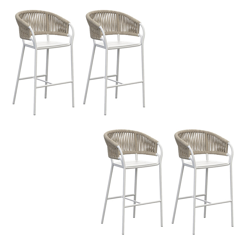 Contemporary Low Back Dining Stool Bucket Bar Stool with Footrest