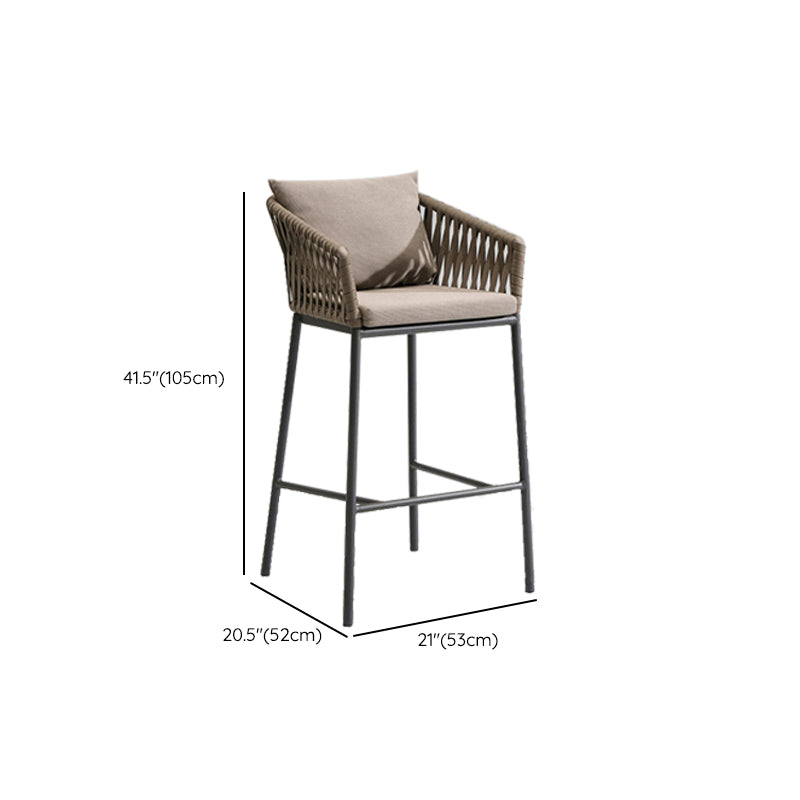Contemporary Low Back Dining Stool Bucket Bar Stool with Footrest