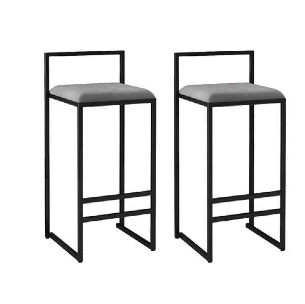 Metal Armless Dining Stools Contemporary Bar Stools with Cushion