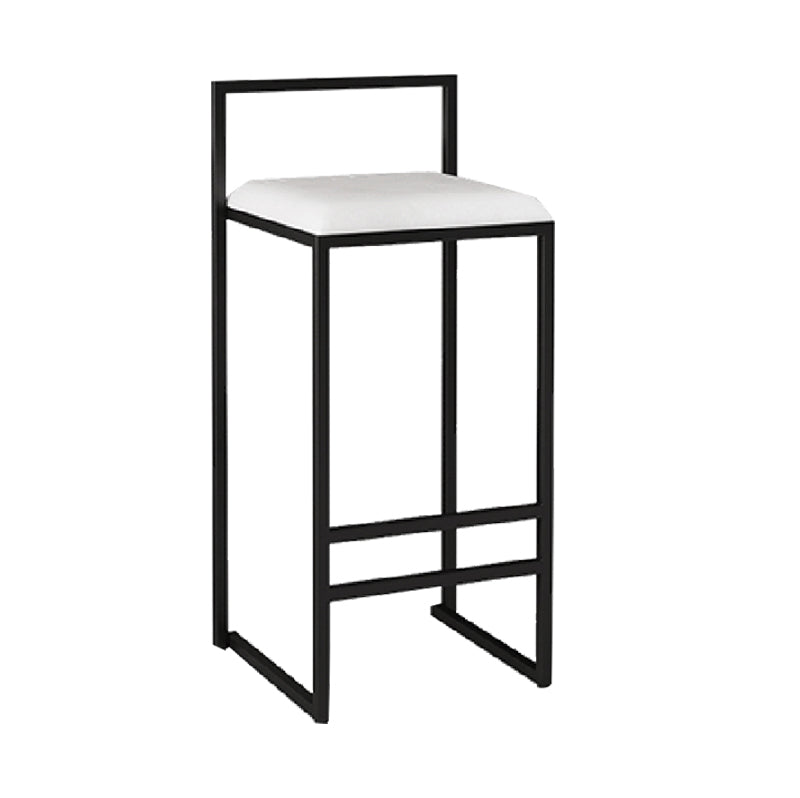 Metal Armless Dining Stools Contemporary Bar Stools with Cushion