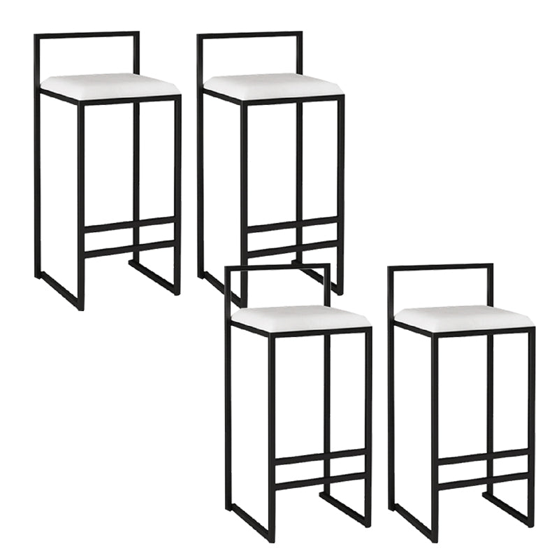 Metal Armless Dining Stools Contemporary Bar Stools with Cushion