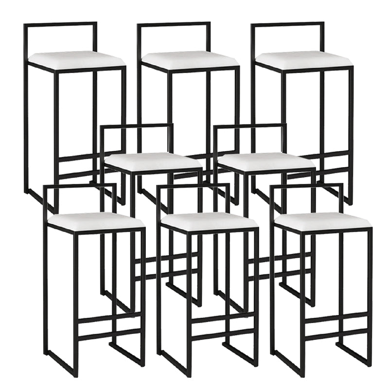 Metal Armless Dining Stools Contemporary Bar Stools with Cushion