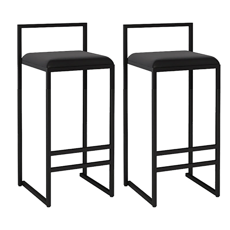 Metal Armless Dining Stools Contemporary Bar Stools with Cushion