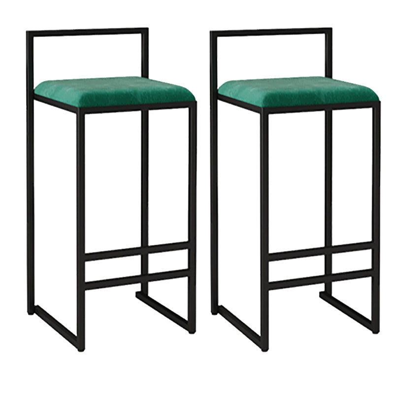 Metal Armless Dining Stools Contemporary Bar Stools with Cushion
