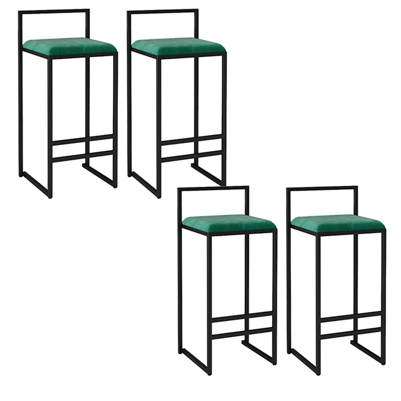 Metal Armless Dining Stools Contemporary Bar Stools with Cushion