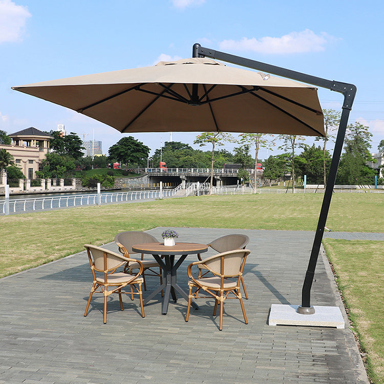 Tropical Beige Armchair/Side Chair with Fabric Back and Aluminum Base