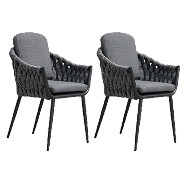 Contemporary Outdoors Dining Chairs with Removable Water Repellent Finish Cushion