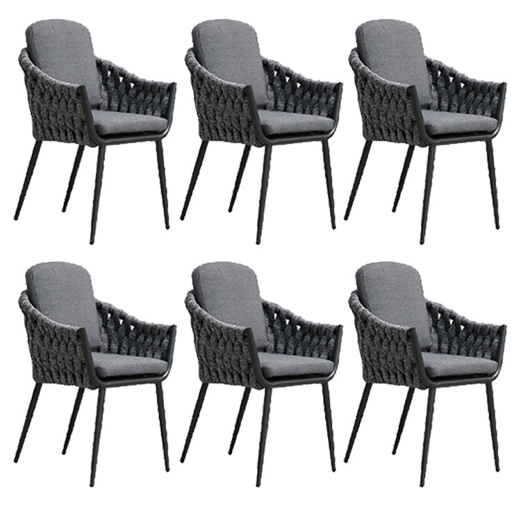 Contemporary Outdoors Dining Chairs with Removable Water Repellent Finish Cushion