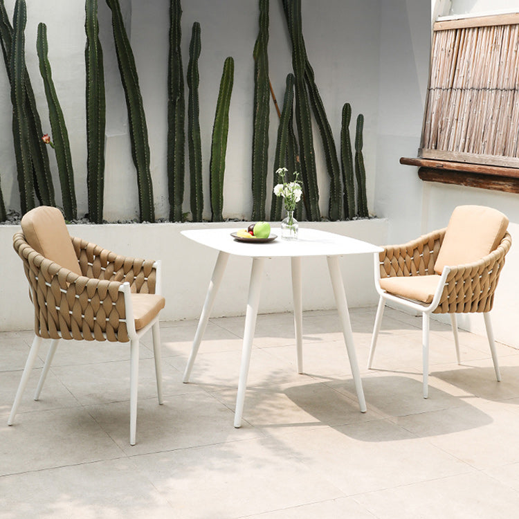Contemporary Outdoors Dining Chairs with Removable Water Repellent Finish Cushion