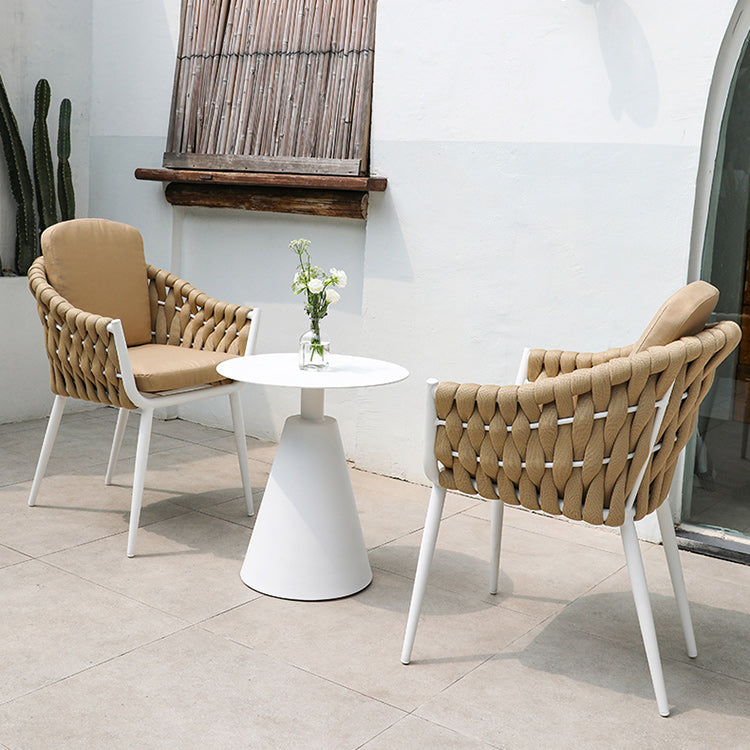 Contemporary Outdoors Dining Chairs with Removable Water Repellent Finish Cushion