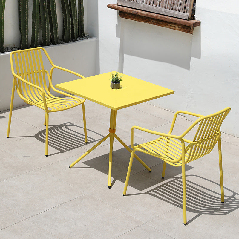 Contemporary Aluminum Dining Armchair Stacking Chairs 32.28" High