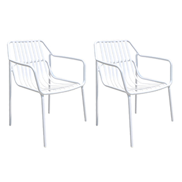 Contemporary Aluminum Dining Armchair Stacking Chairs 32.28" High