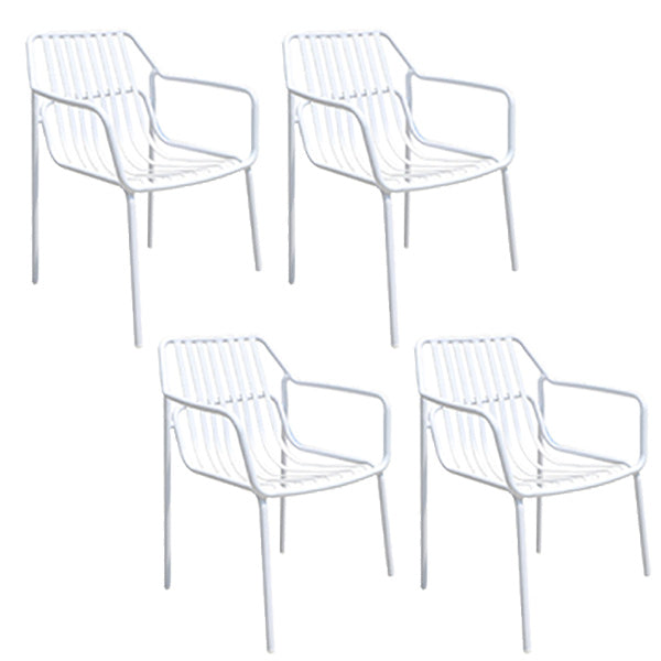 Contemporary Aluminum Dining Armchair Stacking Chairs 32.28" High