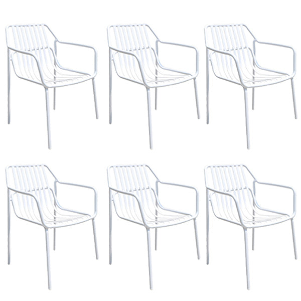 Contemporary Aluminum Dining Armchair Stacking Chairs 32.28" High