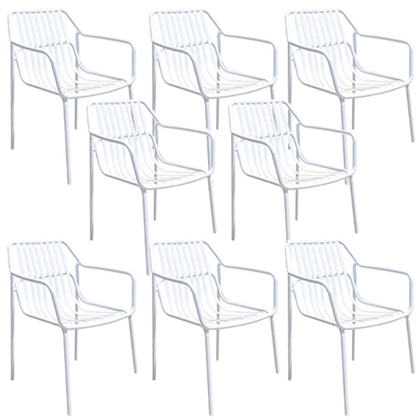 Contemporary Aluminum Dining Armchair Stacking Chairs 32.28" High