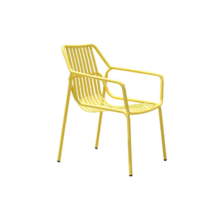Contemporary Aluminum Dining Armchair Stacking Chairs 32.28" High
