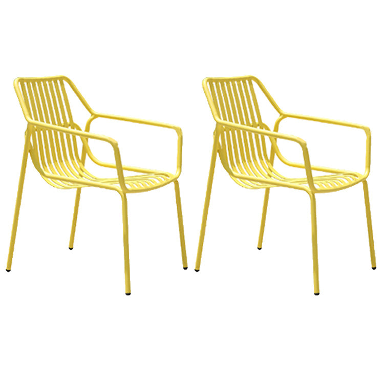 Contemporary Aluminum Dining Armchair Stacking Chairs 32.28" High