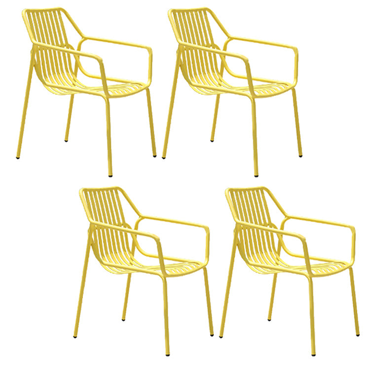 Contemporary Aluminum Dining Armchair Stacking Chairs 32.28" High