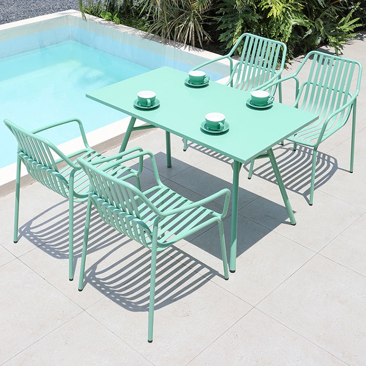 Contemporary Aluminum Dining Armchair Stacking Chairs 32.28" High