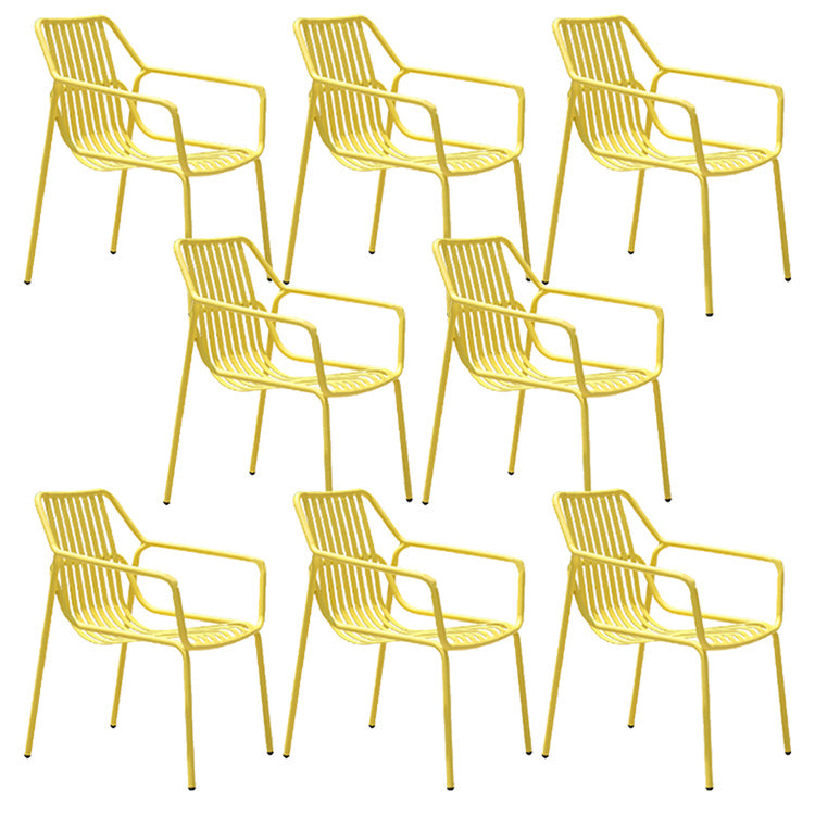 Contemporary Aluminum Dining Armchair Stacking Chairs 32.28" High