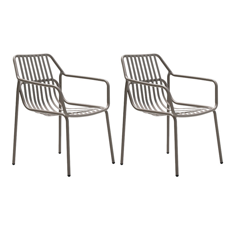 Contemporary Aluminum Dining Armchair Stacking Chairs 32.28" High
