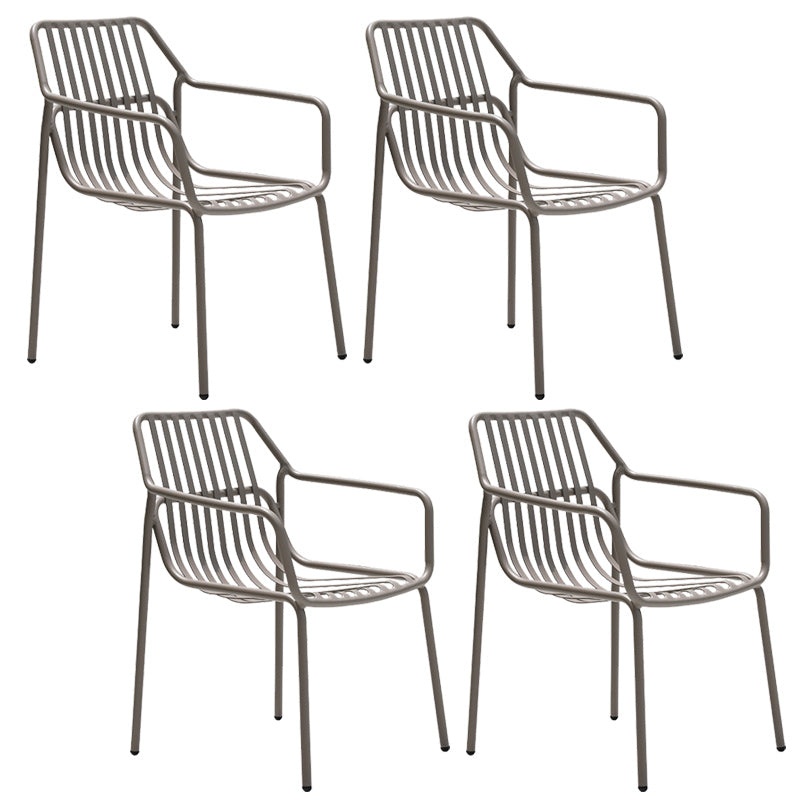 Contemporary Aluminum Dining Armchair Stacking Chairs 32.28" High