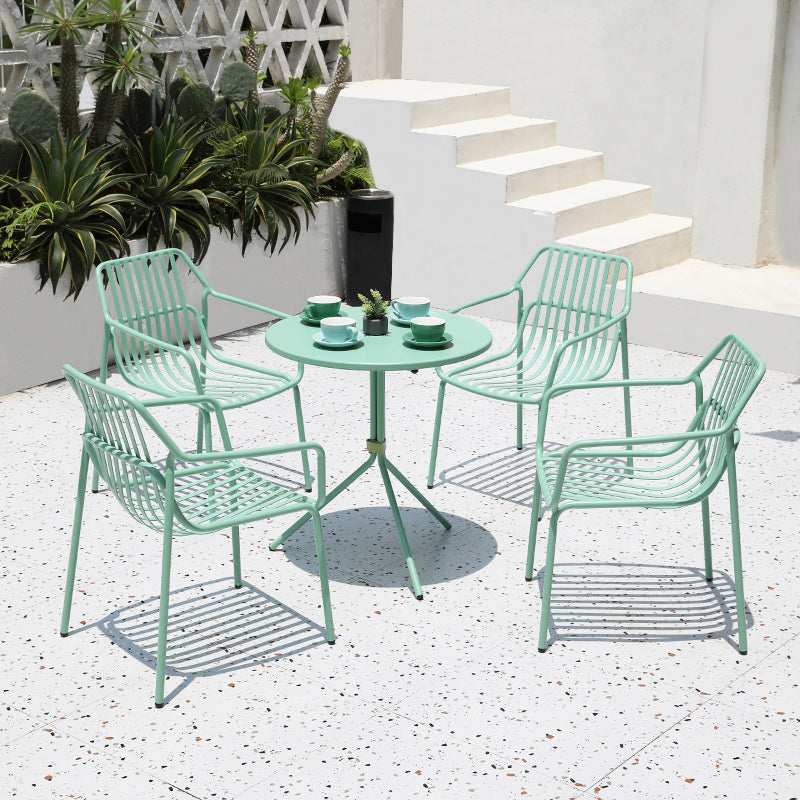 Contemporary Aluminum Dining Armchair Stacking Chairs 32.28" High