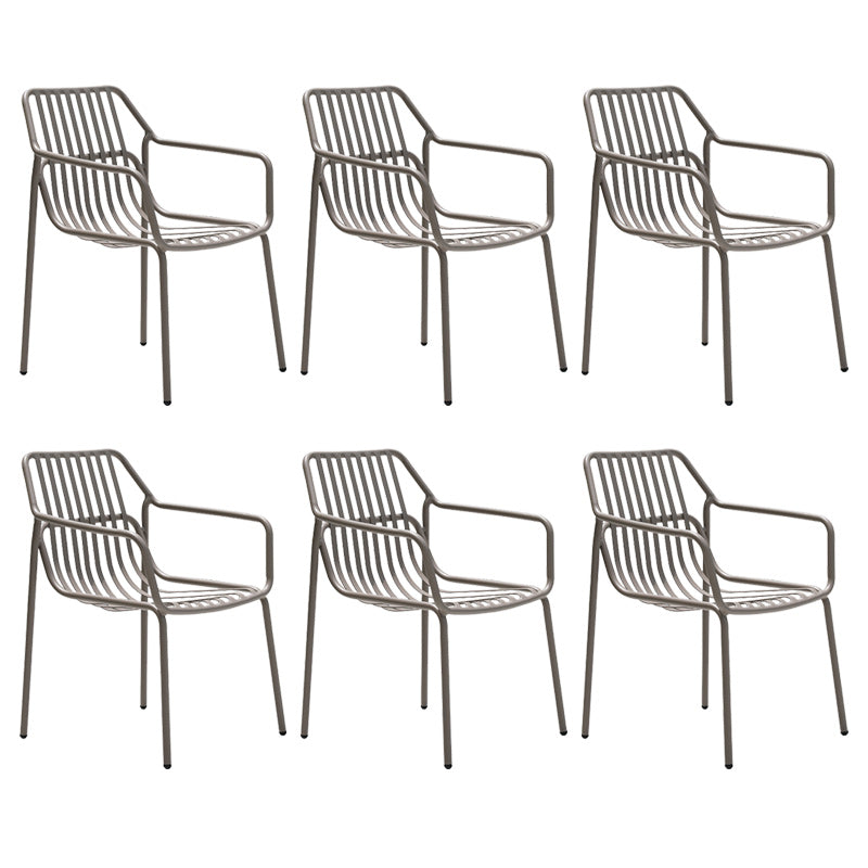 Contemporary Aluminum Dining Armchair Stacking Chairs 32.28" High