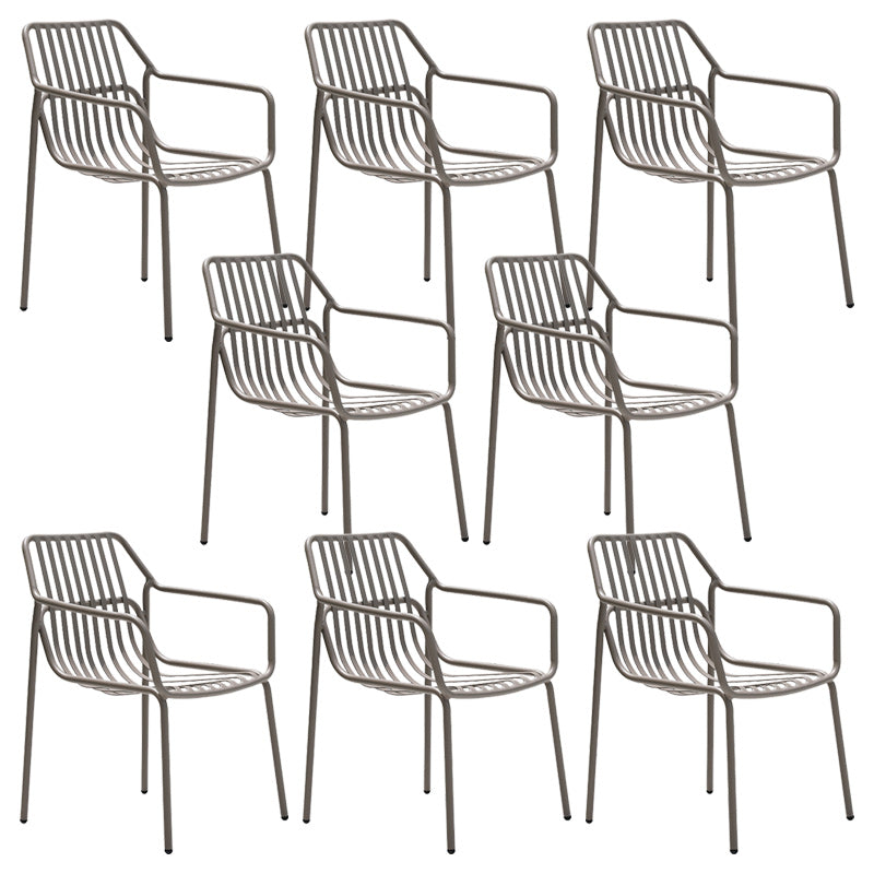 Contemporary Aluminum Dining Armchair Stacking Chairs 32.28" High