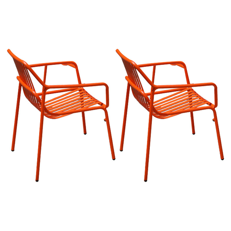 Contemporary Aluminum Dining Armchair Stacking Chairs 32.28" High