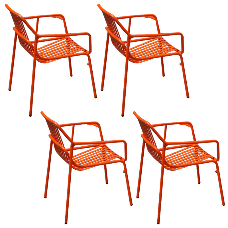 Contemporary Aluminum Dining Armchair Stacking Chairs 32.28" High
