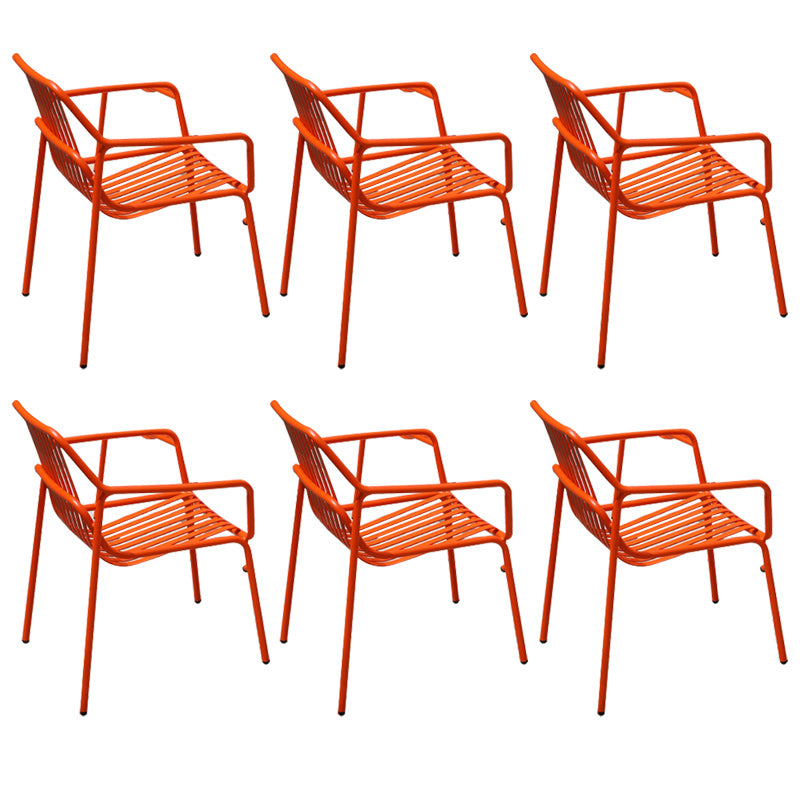 Contemporary Aluminum Dining Armchair Stacking Chairs 32.28" High
