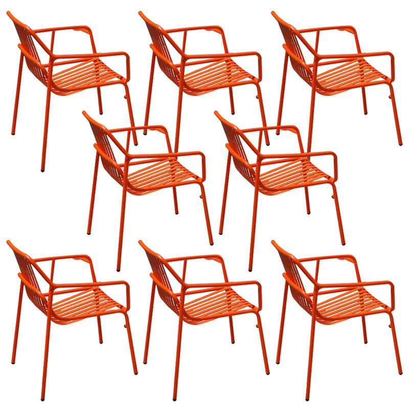 Contemporary Aluminum Dining Armchair Stacking Chairs 32.28" High