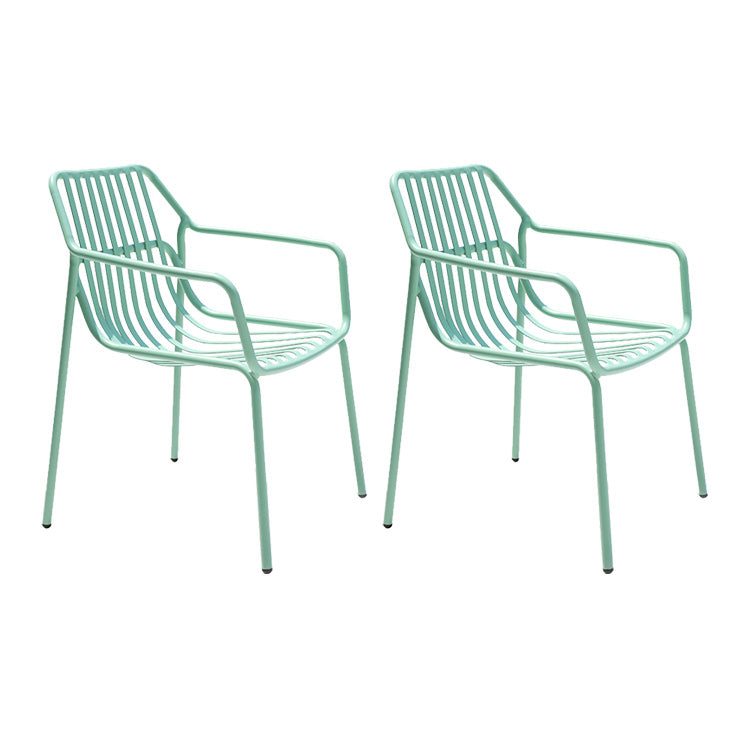 Contemporary Aluminum Dining Armchair Stacking Chairs 32.28" High