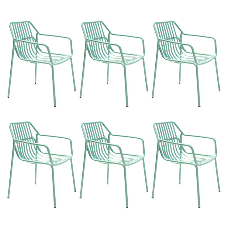 Contemporary Aluminum Dining Armchair Stacking Chairs 32.28" High