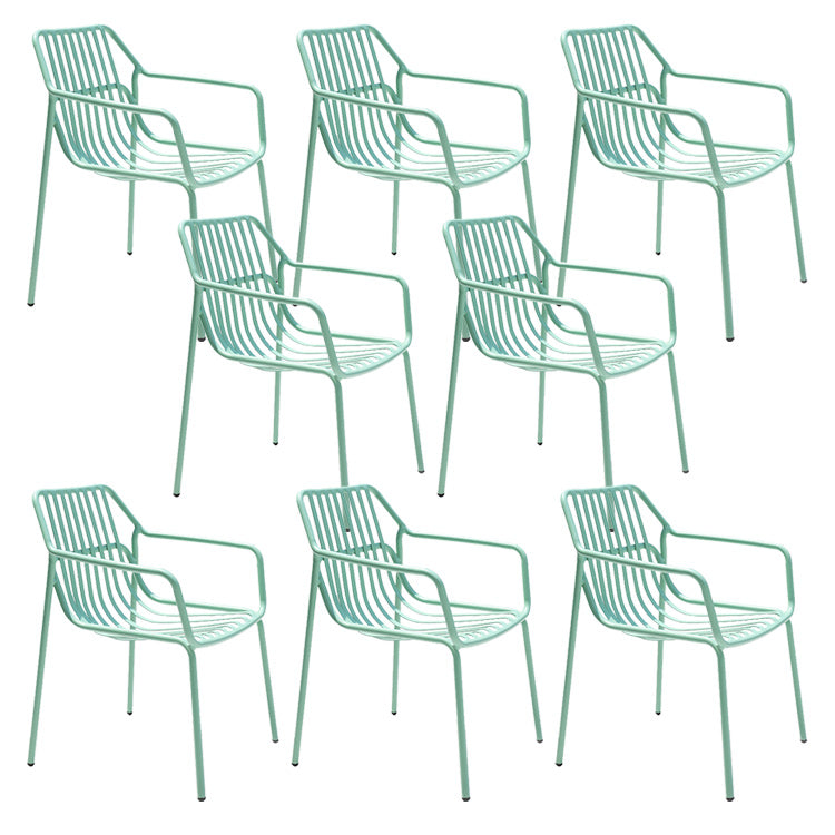 Contemporary Aluminum Dining Armchair Stacking Chairs 32.28" High