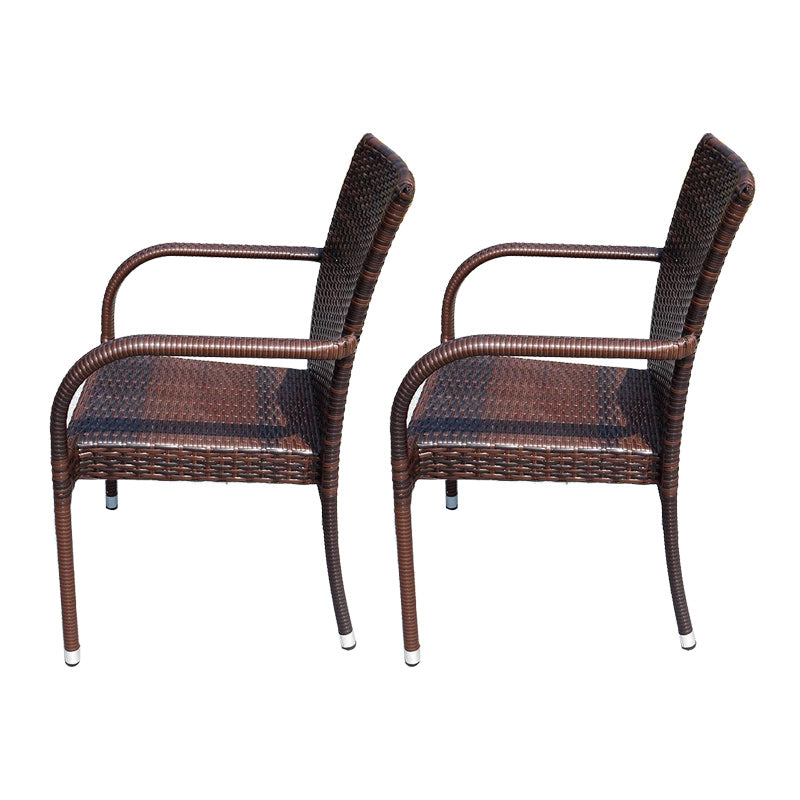 Tropical Brown Outdoors Dining Chairs 21.65" L X 20.86" W X 33.46" H